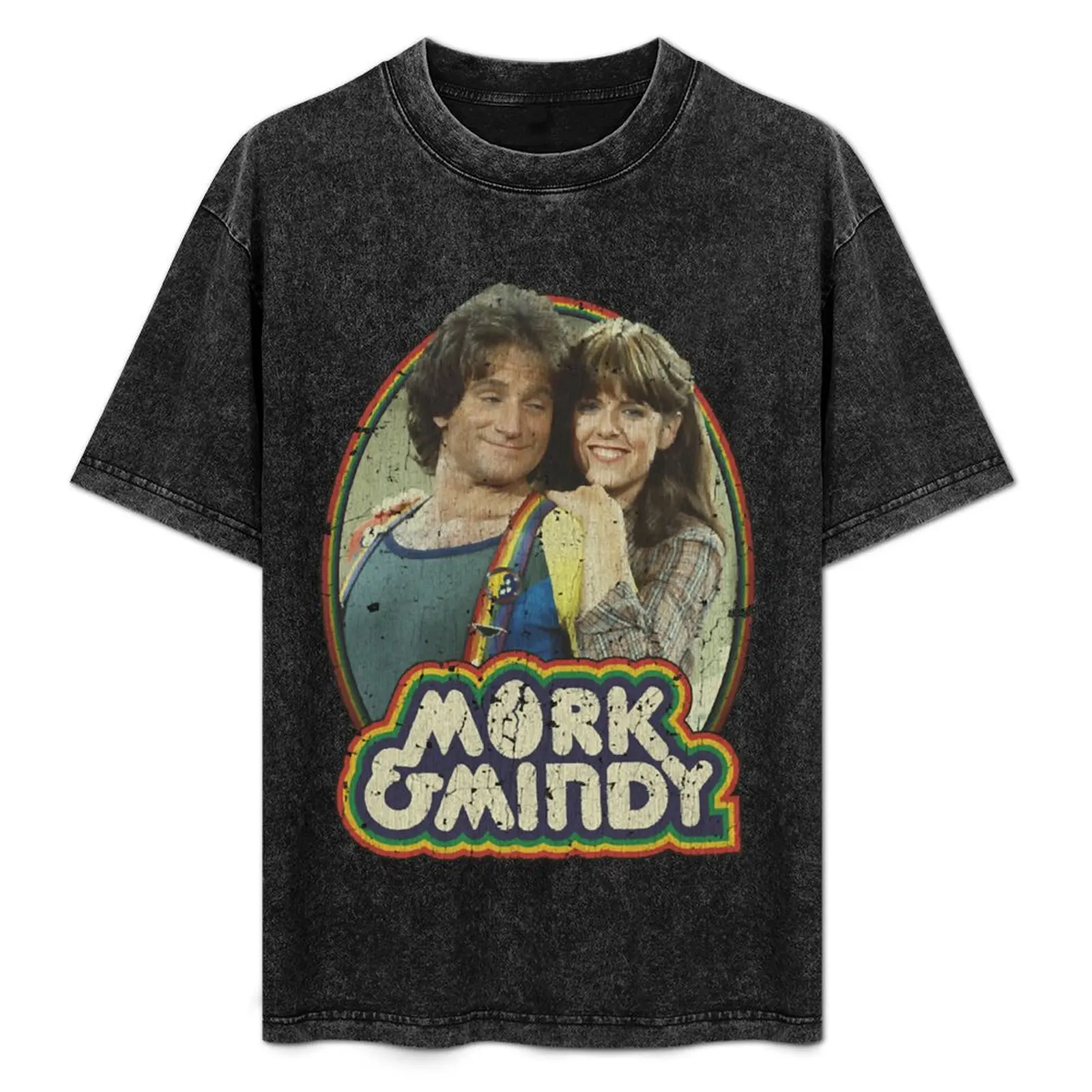 Camiseta Mork & Mindy 1978, camiseta sencilla de talla grande