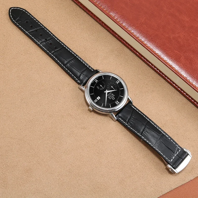Genuine Leather watch band For Hamilton Kaqi Field Aviation Oris Omega Frosted Folding Buckle Watch Chain 20mm 22mm Strap