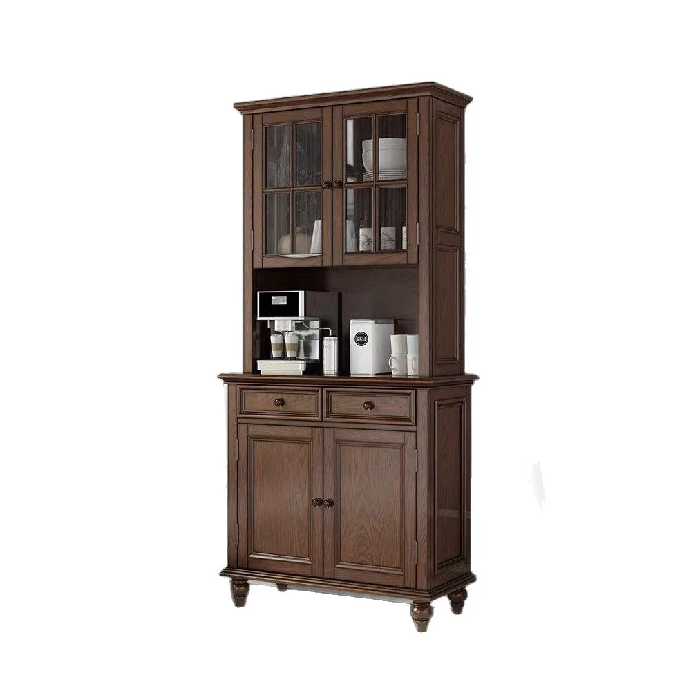 LMM Multifunctional Solid Wood Sideboard, American Vintage Living Room and Dining Room Storage Cabinet