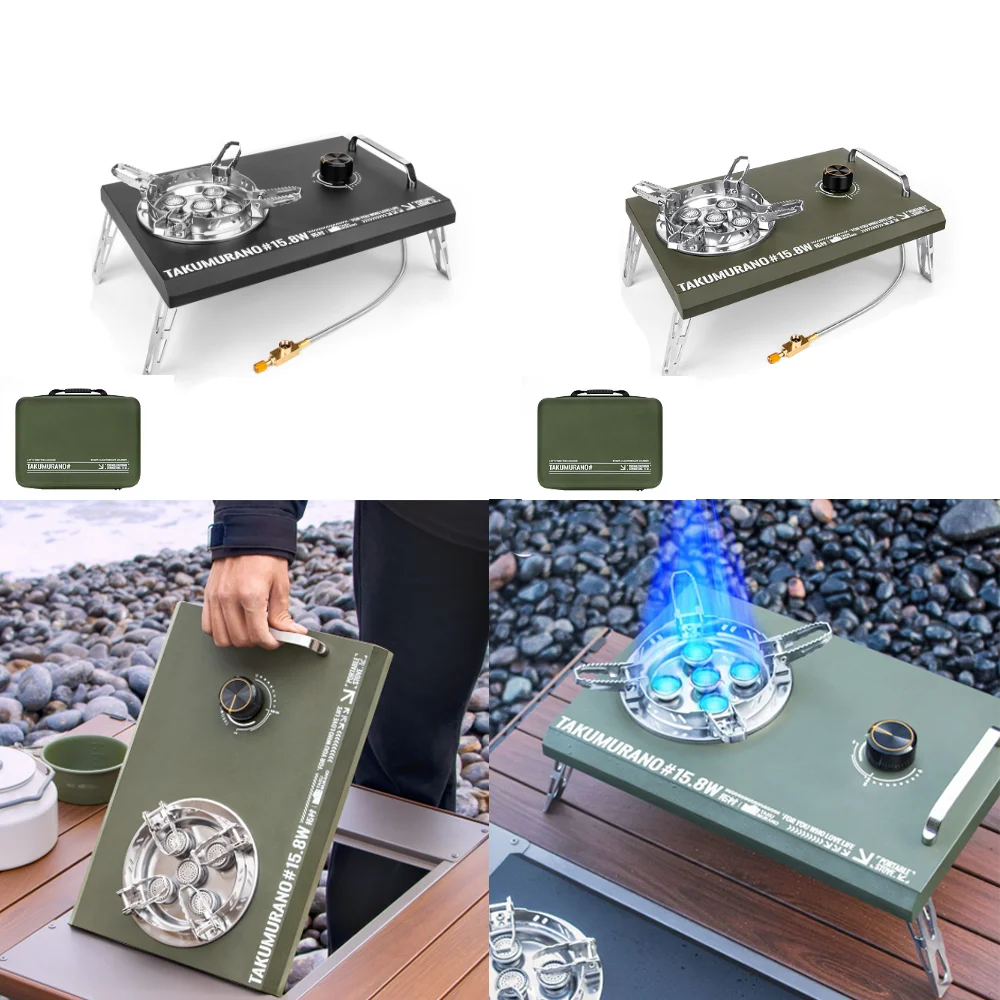 

Camping Gas Stove for Table, Folding Isobutane Stove with Carry Bag, Portable Camp Stove for Car Cooking Tailgating
