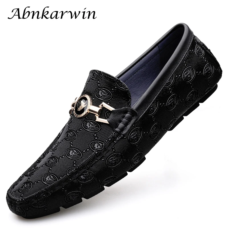 Men Genuine Leather Loafers Casual Luxury Shoes Brand Designer Spring Summer Man Moccasin Slip On Shoes Mocasines Hombre