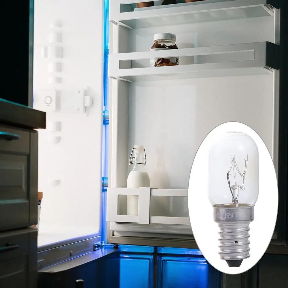 2pcs Refrigerator Accessories 15W Salt Lamp Bulb E14 Clear Glass Pygmy Light Bulbs Bright Vintage Lamp Filament Light Bulb Oven