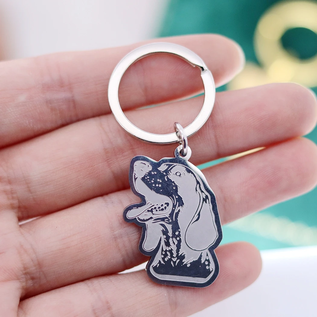 Bluetick Coonhound Dog Charms Cute Puppy Kids Gifts DIY Craft Keychain for Women Men Jewelry Deco Stainless Steel diy Accessory