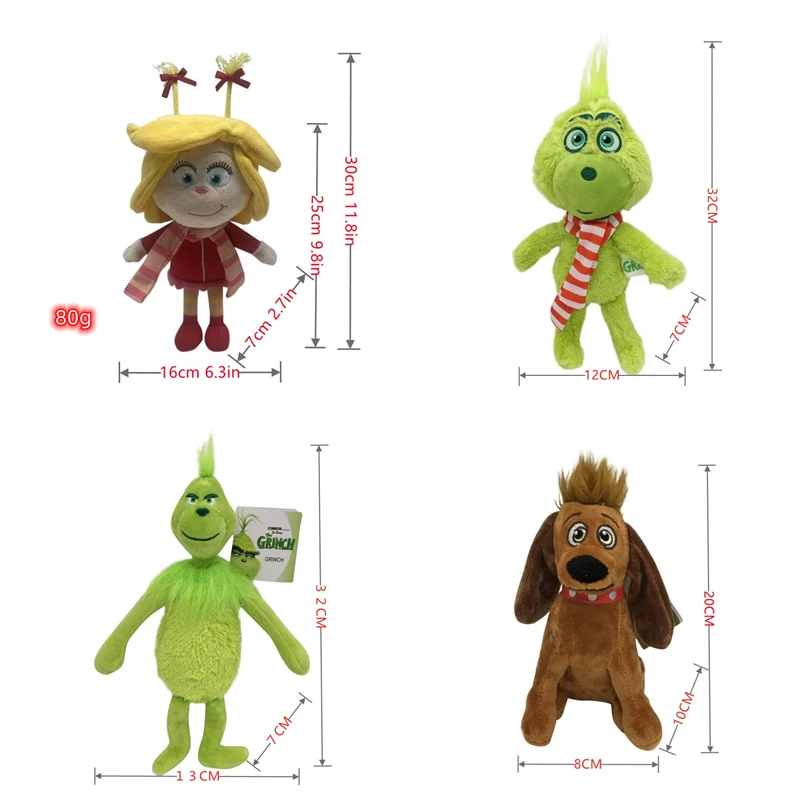 Christmas Animation Peripheral Plush Toys Holiday Decorations Green Monster Cartoon Doll Children's Surprise Christmas Gift