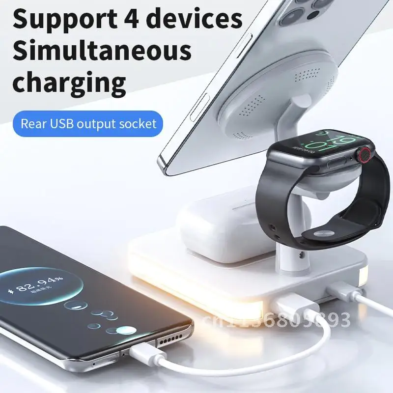 

25W Magnetic Wireless Charger Stand Dock For iPhone 13 12 Pro Max Mini iWatch 7 Airpods PD QC3.0 USB Fast Charging Station