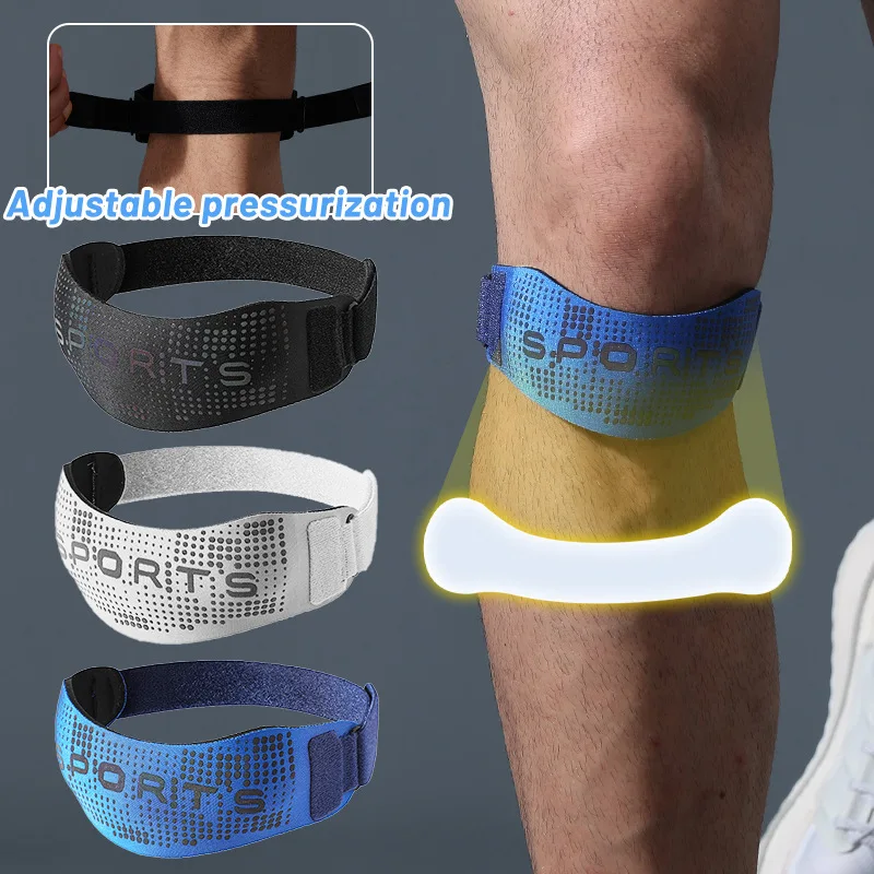 Reflective Compression Silicone Patella Support Belt for Sports Running Basketball Jump Rope Hiking Anti Twist Knee Protector