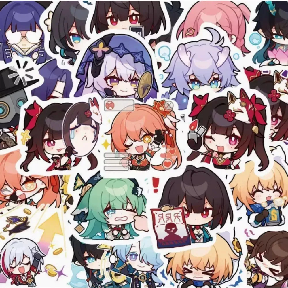 99 قطعة لعبة هونكاي: ستار السكك الحديدية ملصق لطيف شخصية Q-نسخة الصورة الرمزية تزيين سطح المكتب سكيتبورد الدراجات خوذات الدراجات النارية