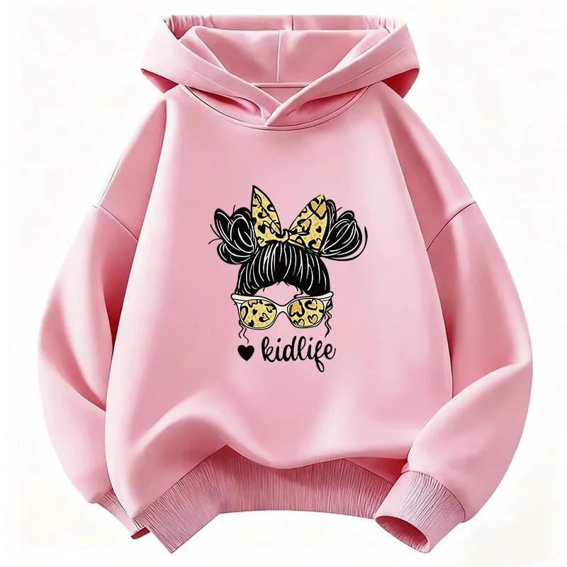 Leopard Print Kid Life Cute Hoodie Kids Children's Sweatshirt Cute Harajuku Hoody for Boys Girls Autumn Winter Casual Hoodies