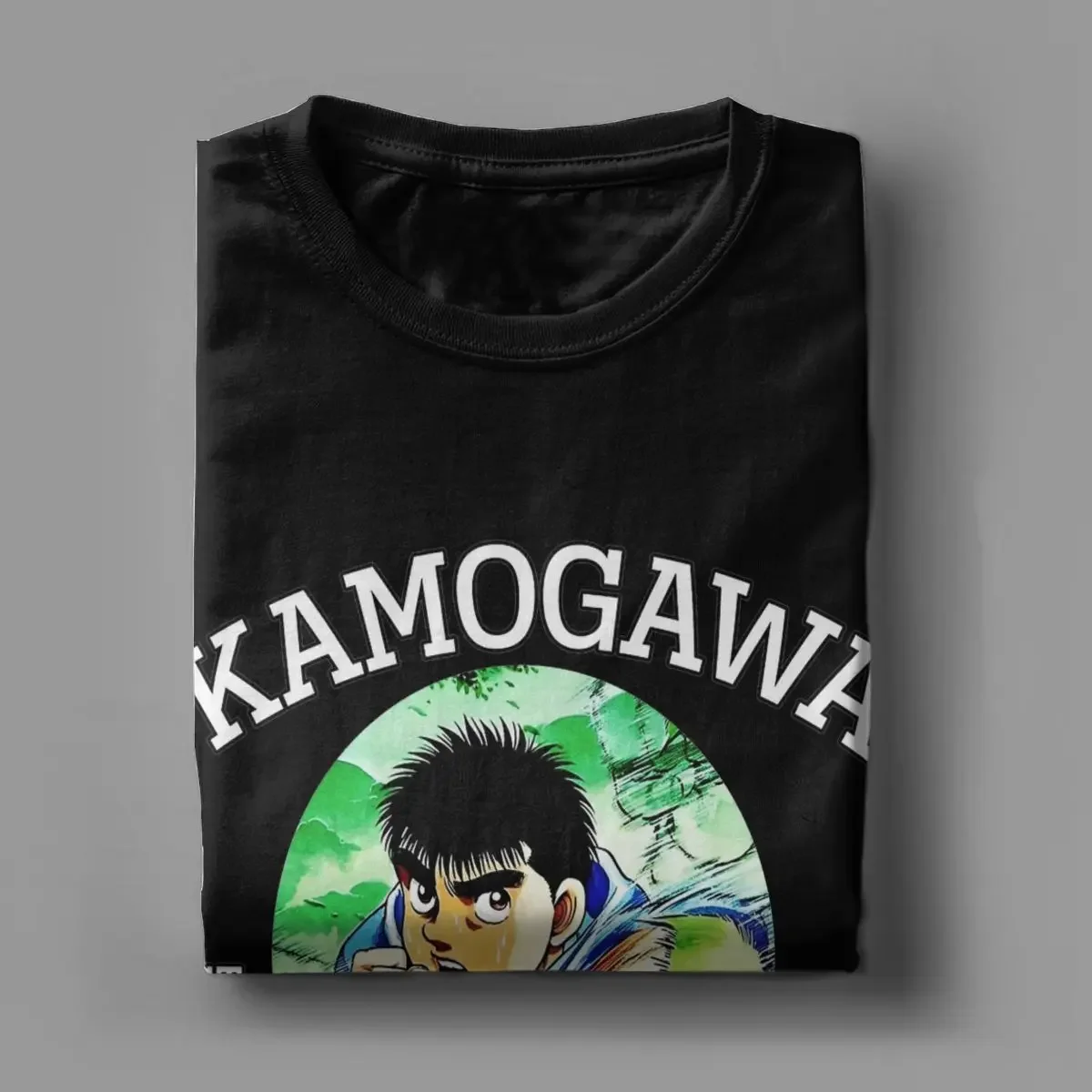 Kamogawa 복싱 체육관 이포 섀도우 복싱 티셔츠, 남성 Hajime No Ippo 애니메이션 100% 코튼 티셔츠, O넥 티셔츠, 빅 사이즈 의류