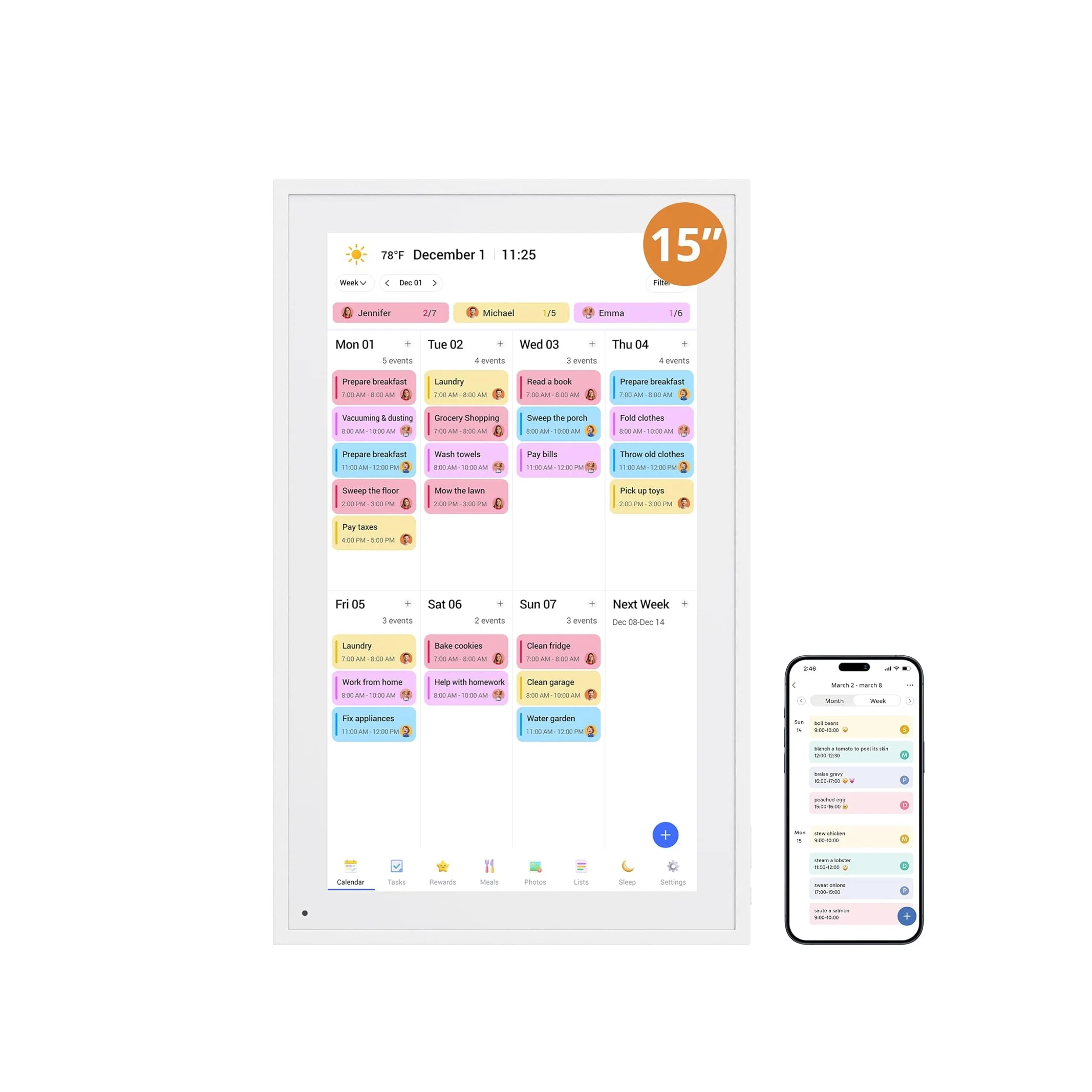 

15.6-Inch Digital Photo Frame with 64GB Large ,emory Electronic Album for Mobile Photo Playback Equipped with Touch Screen Digi