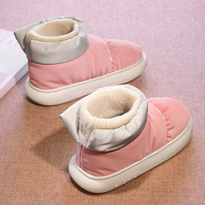 

Parent-child Snow Boots Men's Trendy Bread Shoes Fleece Lined Warm Cotton Outdoor