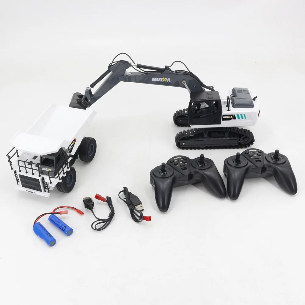 2024 New Product 1559 Nine Channel Alloy Engineering Vehicle 1:24 Remote Control Electric Excavator Children's Toy Gift