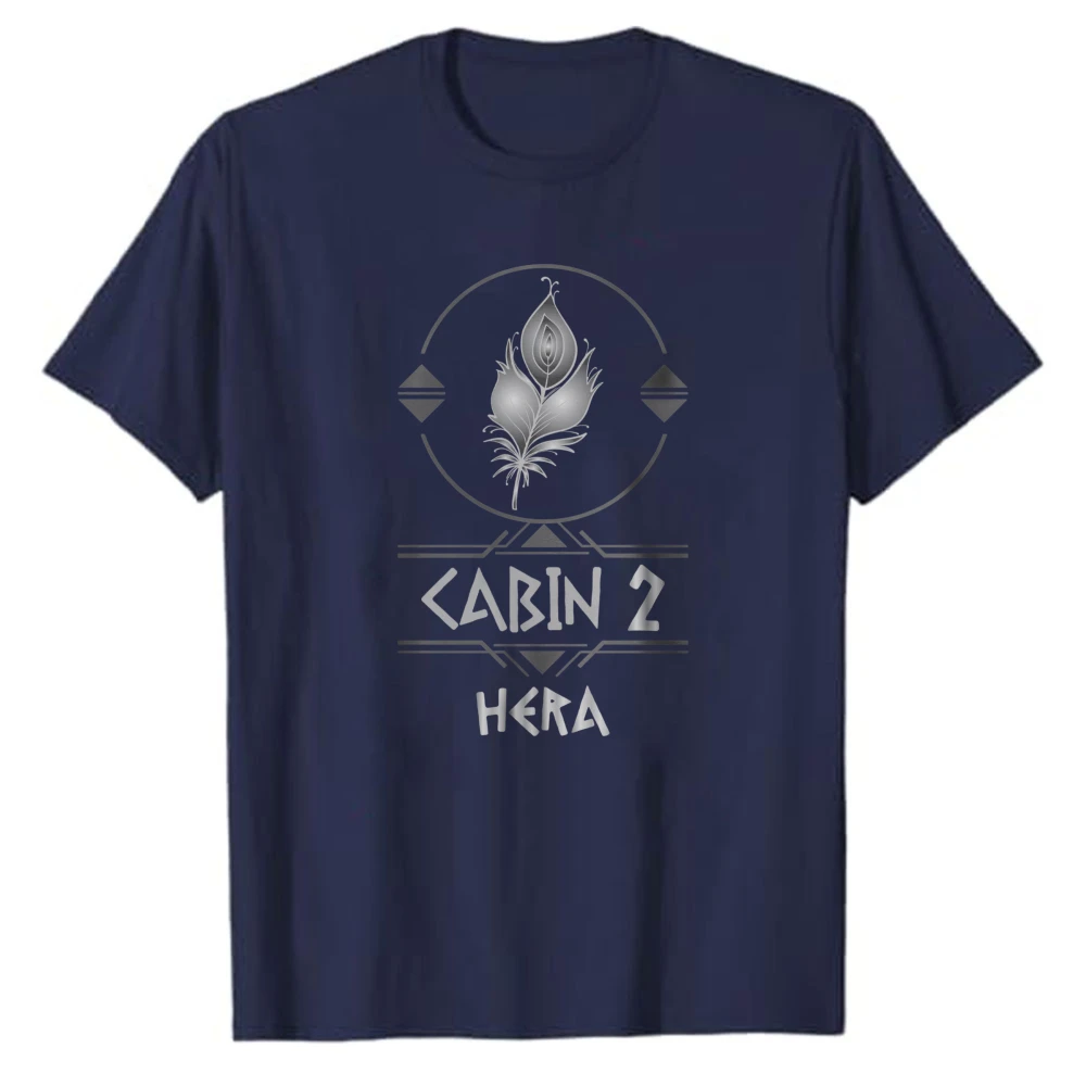 Cabin 2 Hera Camp Half‑Blood Emblem Graphic T‑Shirt Casual Cotton Tees Percy Jackson Greek Goddess Mythology Vintage Symbol Tops