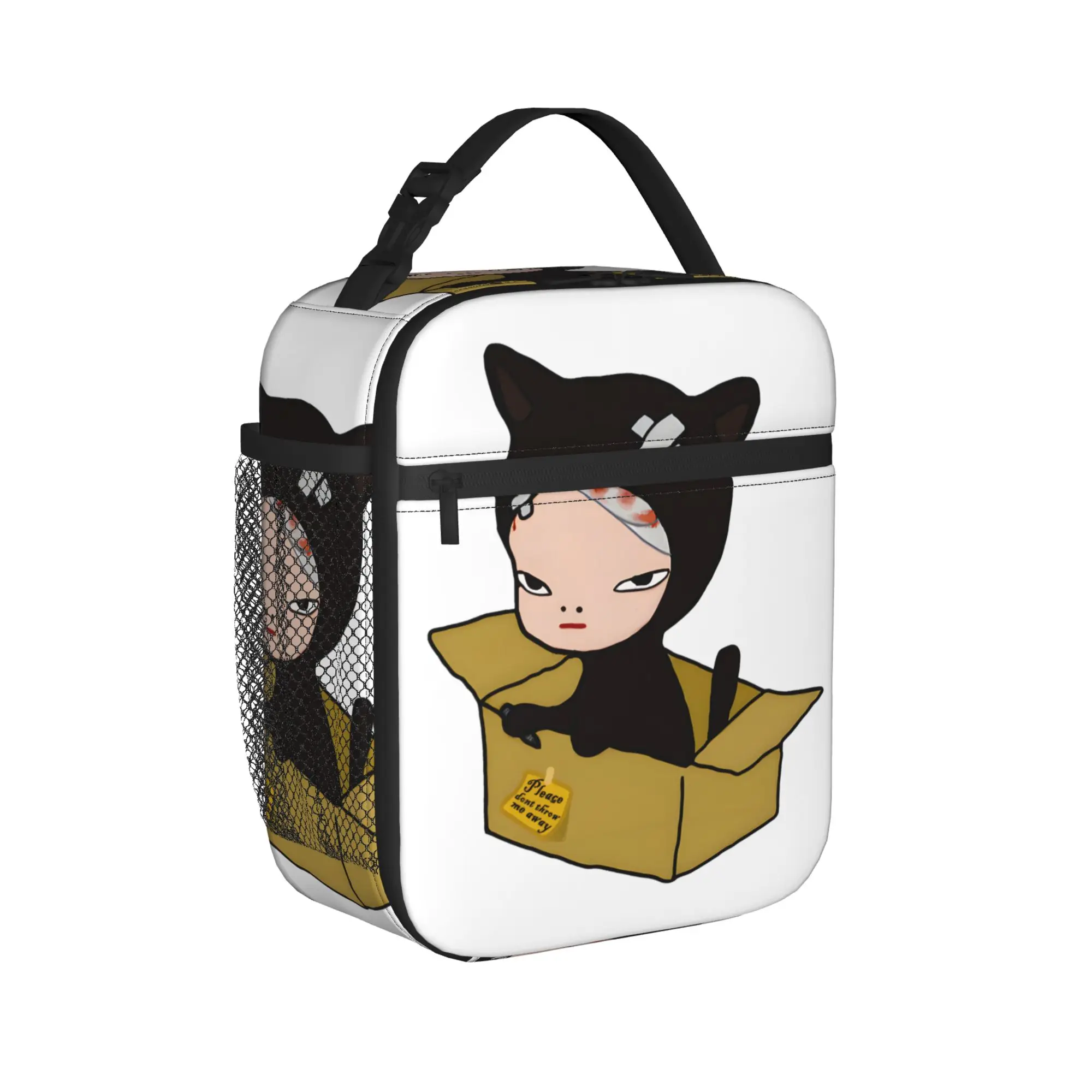 Cat Please Dont Throw Nara  Insulated Lunch Bag Portable Yoshitomos Meal Container Thermal Bag Lunch Box Tote Food Handbags