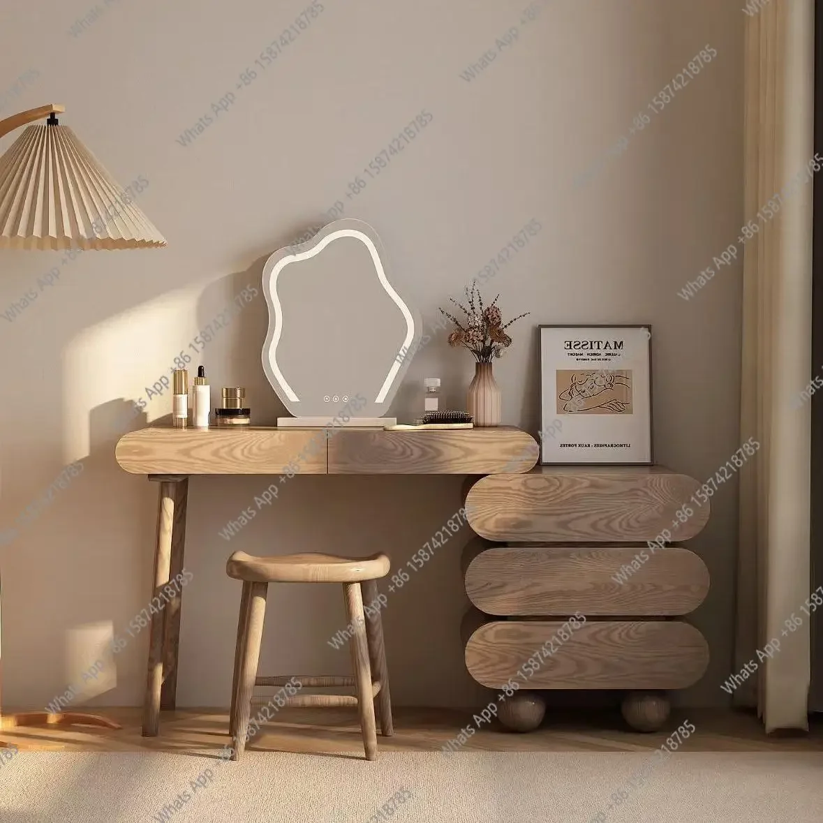 

MX North American Ash Dresser, Modern Simple Chest Of Drawers, Solid Wood Dressing Table, High-end Bedroom, Home Light Luxury