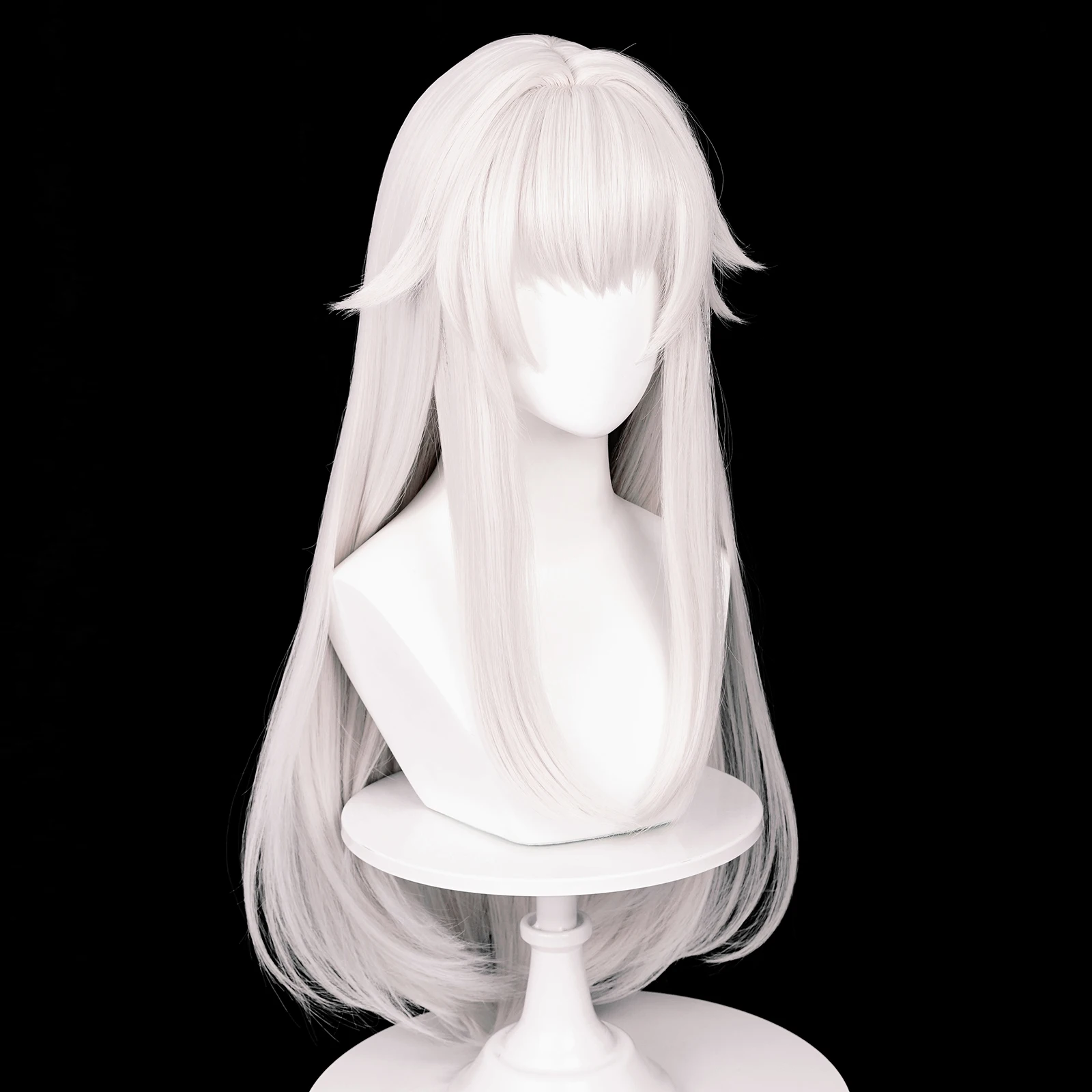 MSIWIGS Gioco Parrucche Cosplay Parrucca sintetica resistente al calore per capelli bianchi lunghi lisci per la festa di Halloween