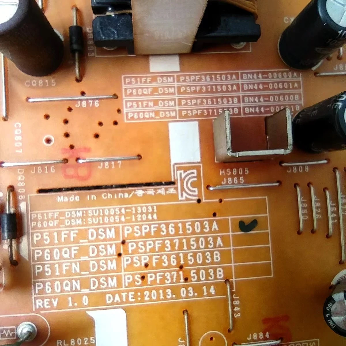 Original Power Supply Board BN44-00600A BN44-00600 BN4400600A P51FF_DSM PSPF361503A is for PN51F5300A PN51F5350A PN51F5500A TV