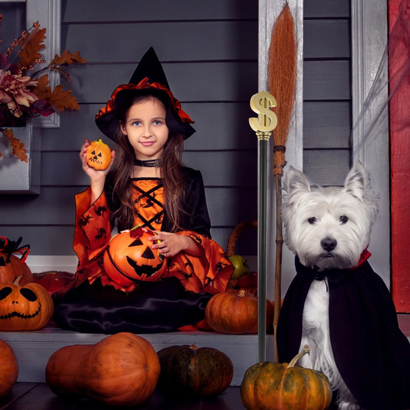 Scettro per cartello da dollaro, accessorio per costume, tre sezioni, in plastica durevole, per cosplay di Halloween, accessorio per spettacoli teatrali