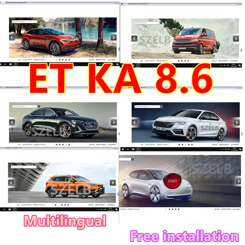 Latest Version ETKA 8.6 Group Vehicles Electronic Parts Catalogue Until 2024 Years For V/W+AU/DI+SE/AT+SKO/DA +Free Installation