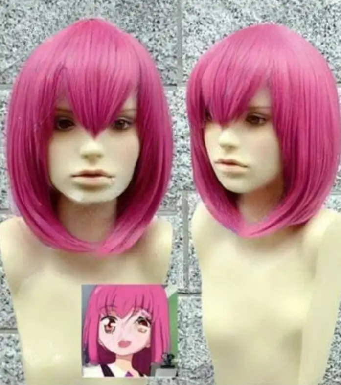 Mawaru-Penguindrum Momoka Oginome Short Rose Pink Bob Cosplay Party Wigs