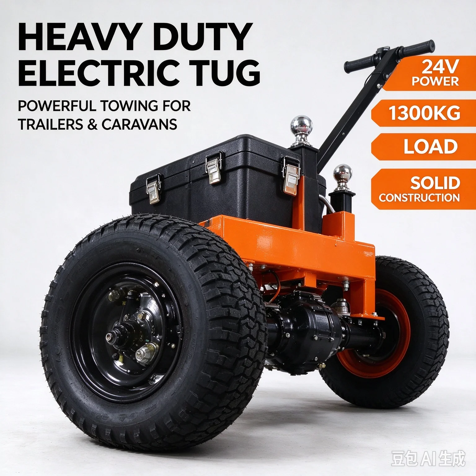 Utility Dolly Trailer Easy Pulling Tow Dolly 500W Electric Trailer Dolly For Camper Vehicle Caravans 1.3T/1.6T/2T/3T