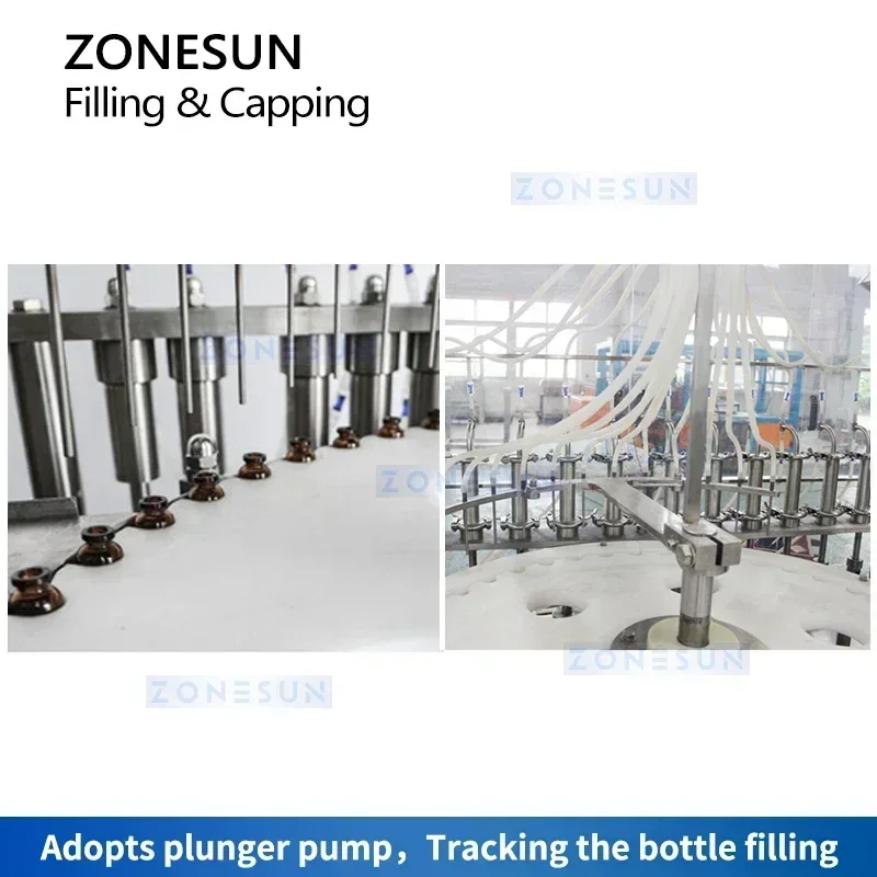 ZONESUN ZS-AFC16P Riempitrice e tappatrice automatica per fiale di liquidi per bottiglie di fiale di medicina orale Linea integrata