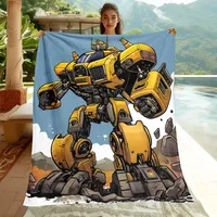 T- Transformers Science Fiction Film Print Blanket.Comfortable Flannel,Bedroom,Sofa,Bed,Chair,Gift,Picnics,Trips,Camp,Blankets.