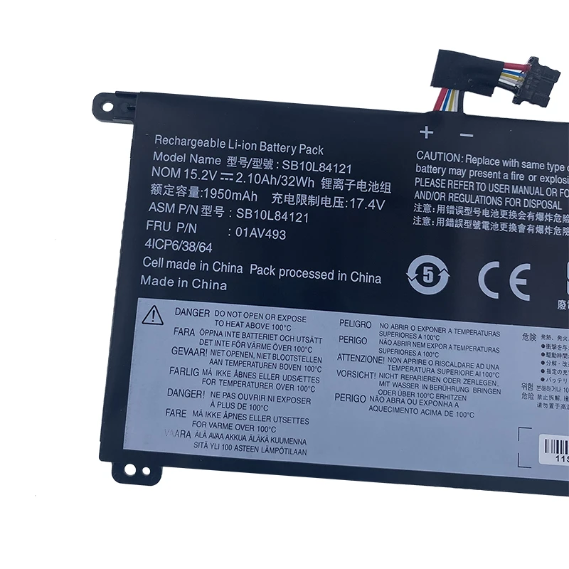 Imagem -04 - Bateria do Portátil para Lenovo Thinkpad T570 T580 P51s P52s Série Sb10l84121 Sb10l84122 Sb10l84123 01av493