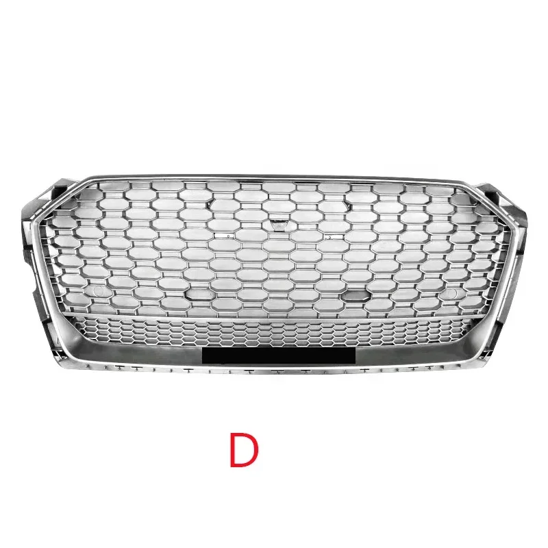For RS5 Style Car Styling Front Mesh Grill Grille Black ABS Fit For Audi A5/S5 B9 2017 2018 2019 Without Emblem