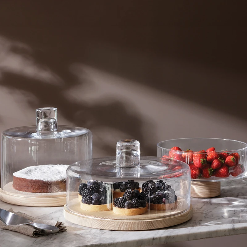 Cake tray, fruit tray, wooden bottom living room dessert table