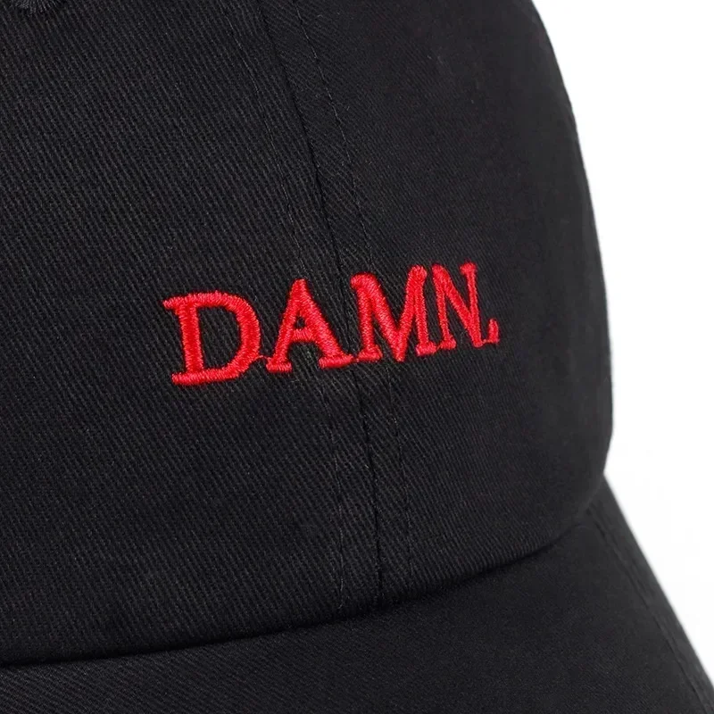 DAMN Erkekler ve Kadınlar için Şapkalar İşlemeli Baba Şapka Hip Hop Dikişli Kendrick Lamar Yapılandırılmamış Rapçi Snapback Beyzbol Şapkası Gorras