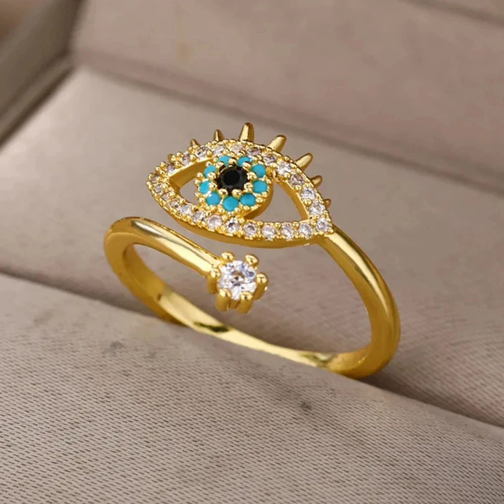 Zircon Engagement Wedding Rings For Women Gold Color Female Ring Fashion Finger Jewelry Girlfriend Birthday Gift 2024 New Trend