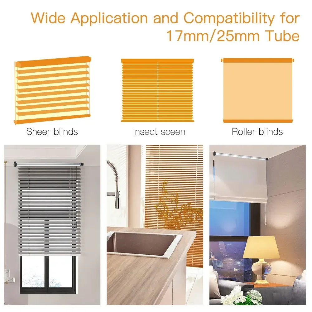 2026 929HOT Automatic 25mm Smart ZigBee Tubular Roller Blinds Motor DC Intelligent Curtain Device Built-in Receiver RF433