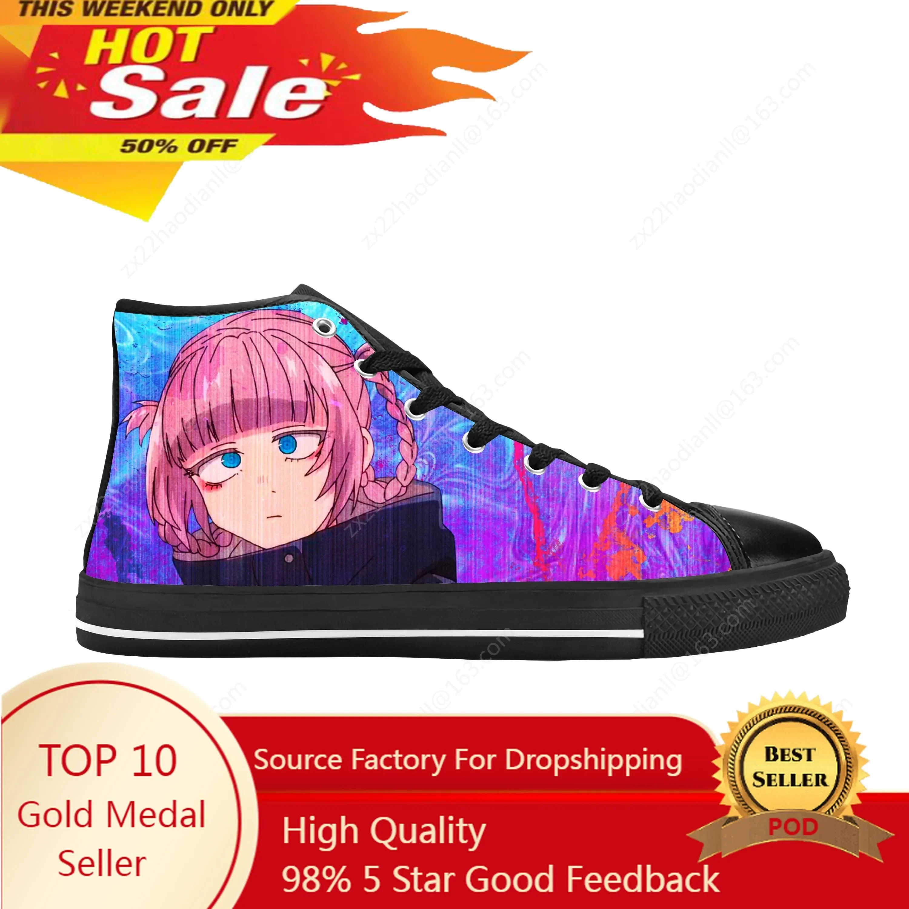 Japanese Anime CALL OF THE NIGHT Nanakusa Nazuna Casual Cloth Shoes High Top Comfortable Breathable 3D Print Men Women Sneakers