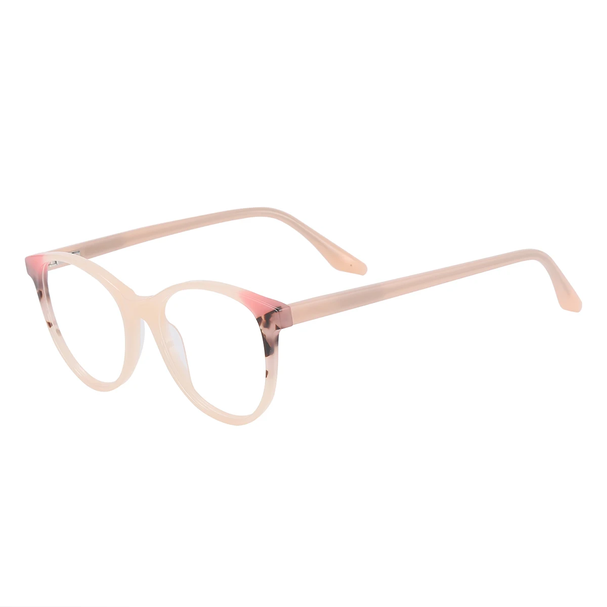 Colorful Men And Women Round Acetate Full Rim Optical Glasses Frame With Spring Hinge For Myopia Prescription Lenses