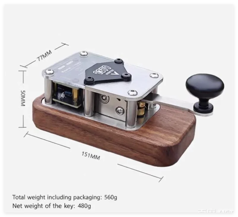 Wood+ Metal CW Morse Manual / Automatic Magnetic Key Telegram Code Transmission For Ham Radio