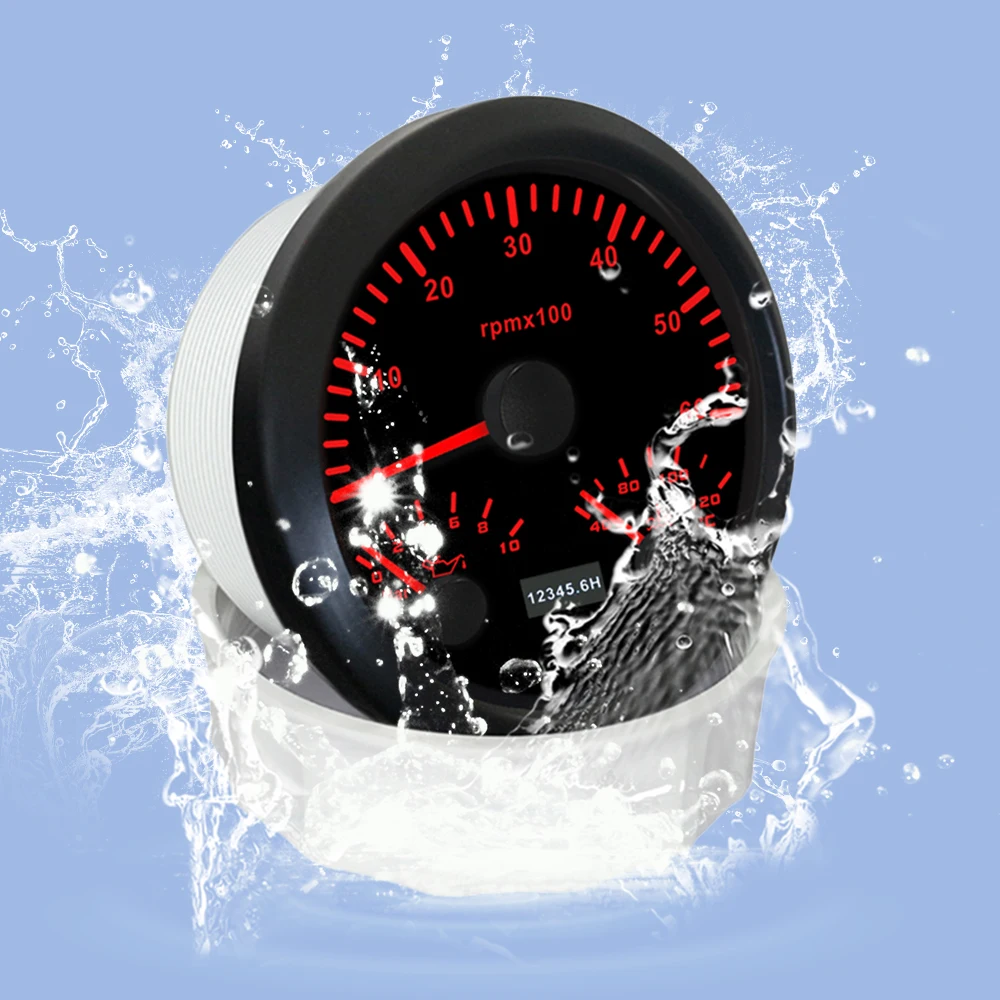 

ELING 85mm 3 in1 Multifunctional 3000RPM 0-8000RPM Tachometer with 10Bar Oil Pressure Water Temp 7 Colors Backlight for Car Boat