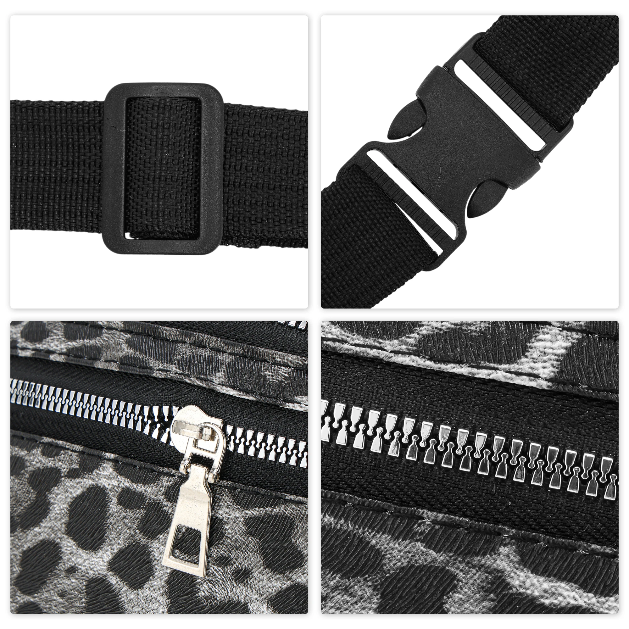 X Autohaux ليوبارد نمط حزمة مراوح أسود أبيض 1 قطعة #4