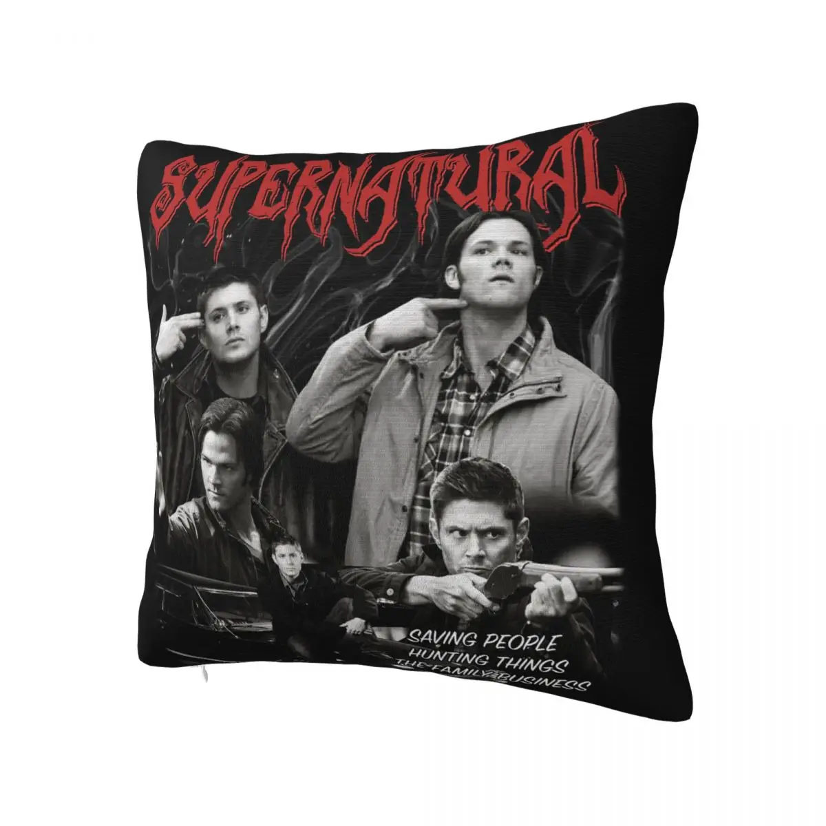 Dean Winchester Supernatural Pillowcase Printed Fabric Cushion Cover Decor Pillow Case Cover Home Zippered 40X40cm