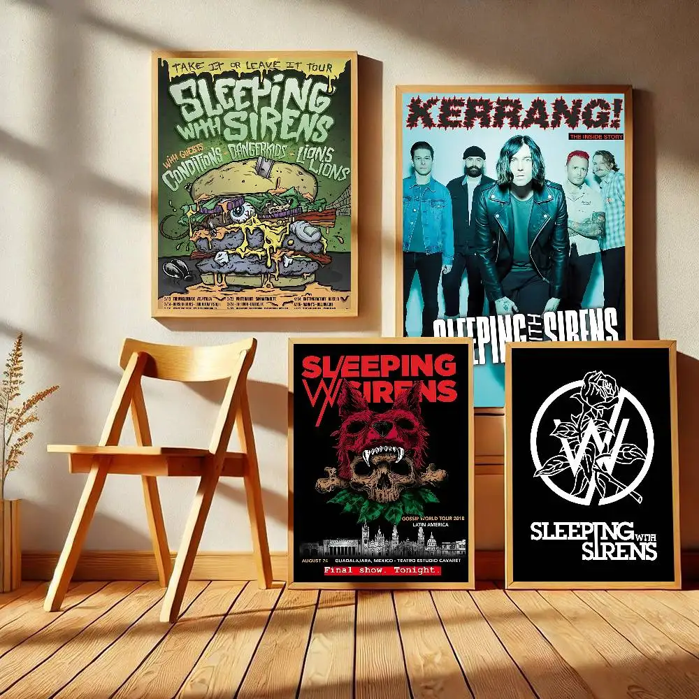 Band S-Sleeping with Sirens Classic Movie Posters HD Quality Poster Wall Art Painting Study Nordic Home Decor