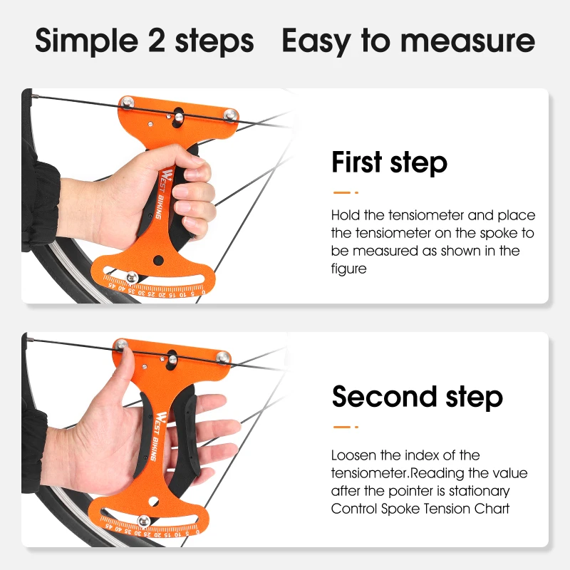 WAET Pengukur Ketegangan Jari-jari Sepeda Menjaga Arah Roda Sepeda dan Mengukur Ketegangan Jari-jari Roda Alat Sepeda