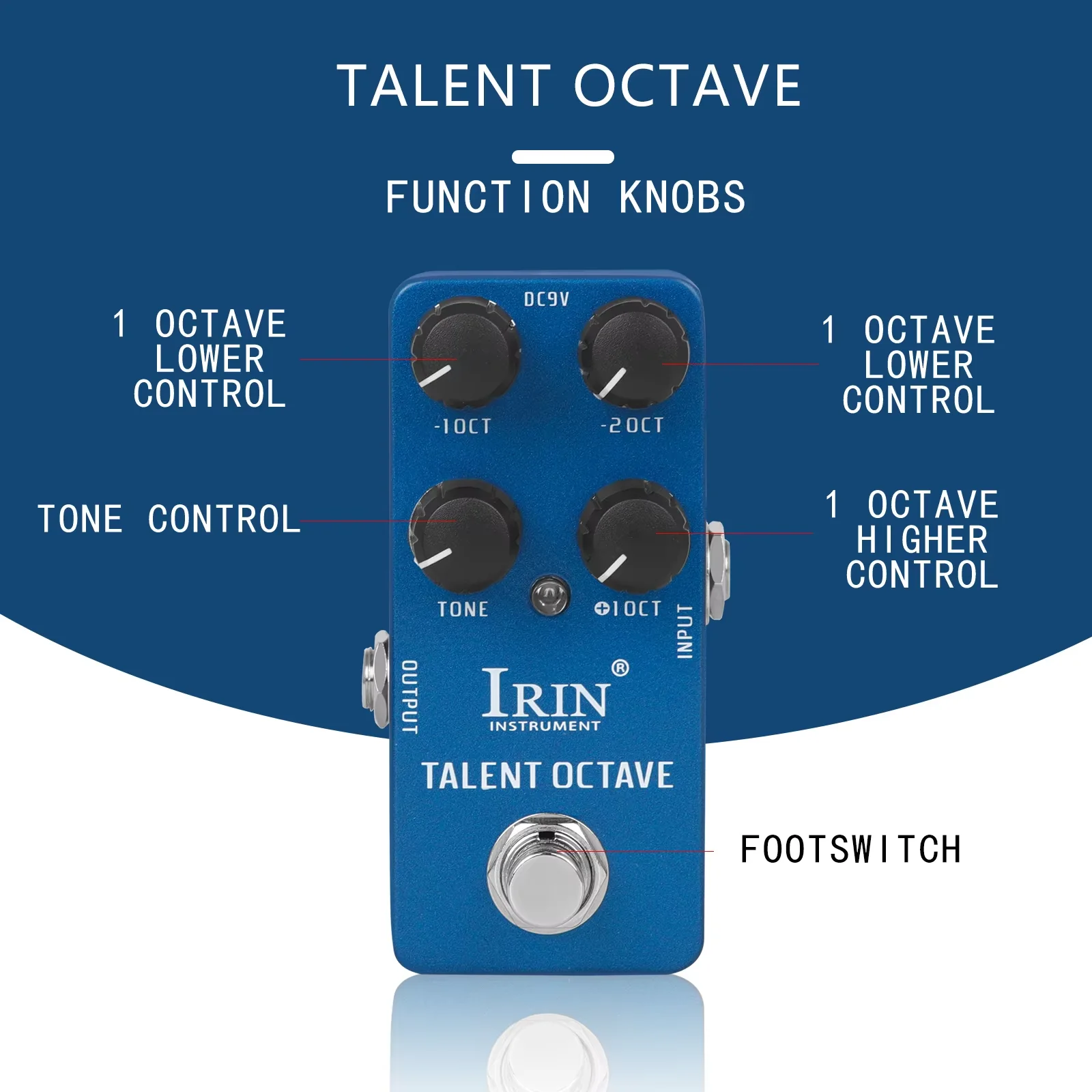 IRIN RS-19 Talent Octave Electric Guitar Effect Pedal 3 Octave Separate Sounds Effects True Bypass Pedals Guitarra Accessories