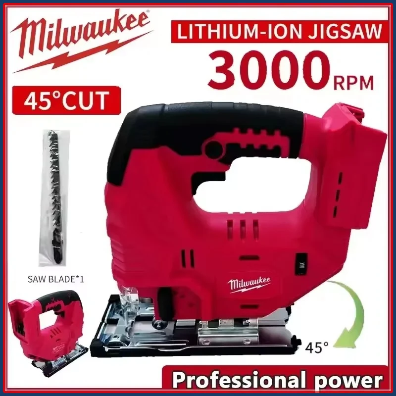 

Milwaukee 3000RPM Cordless Brushless Curve Saw Electric Jig Saw Portable Adjustable Woodworking Power Tool