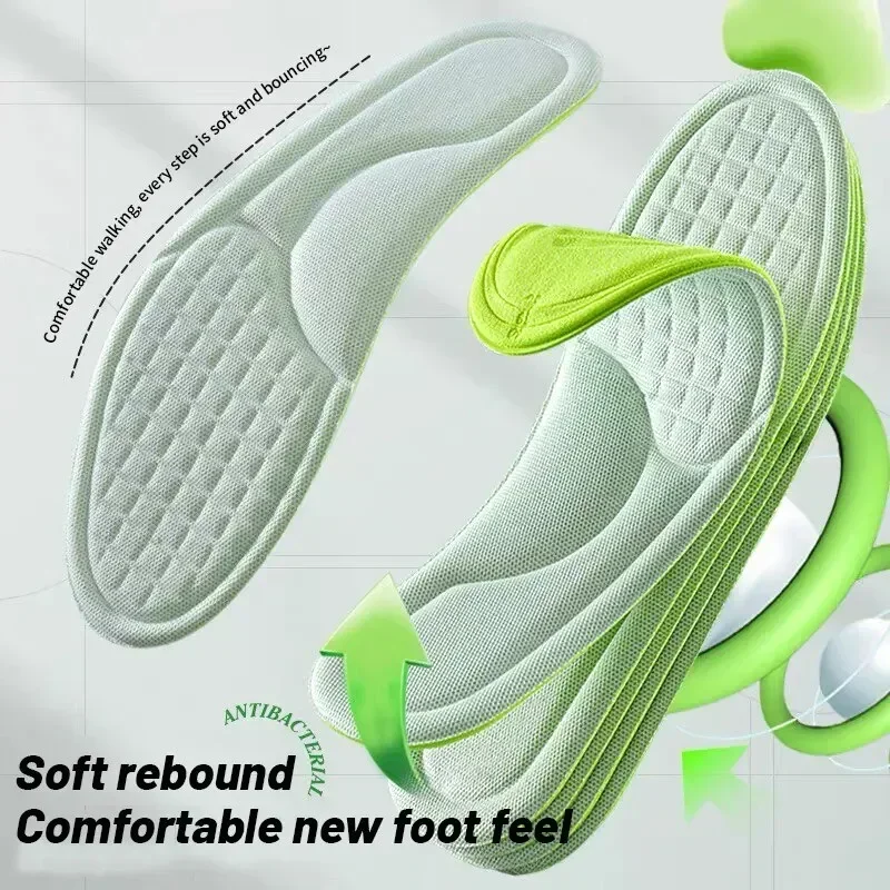 10pcs Unisex Memory Foam Orthopedic Insoles Deodorizing Insole Shoes Sports Absorbs Sweat Soft Antibacterial Shoe Accessories