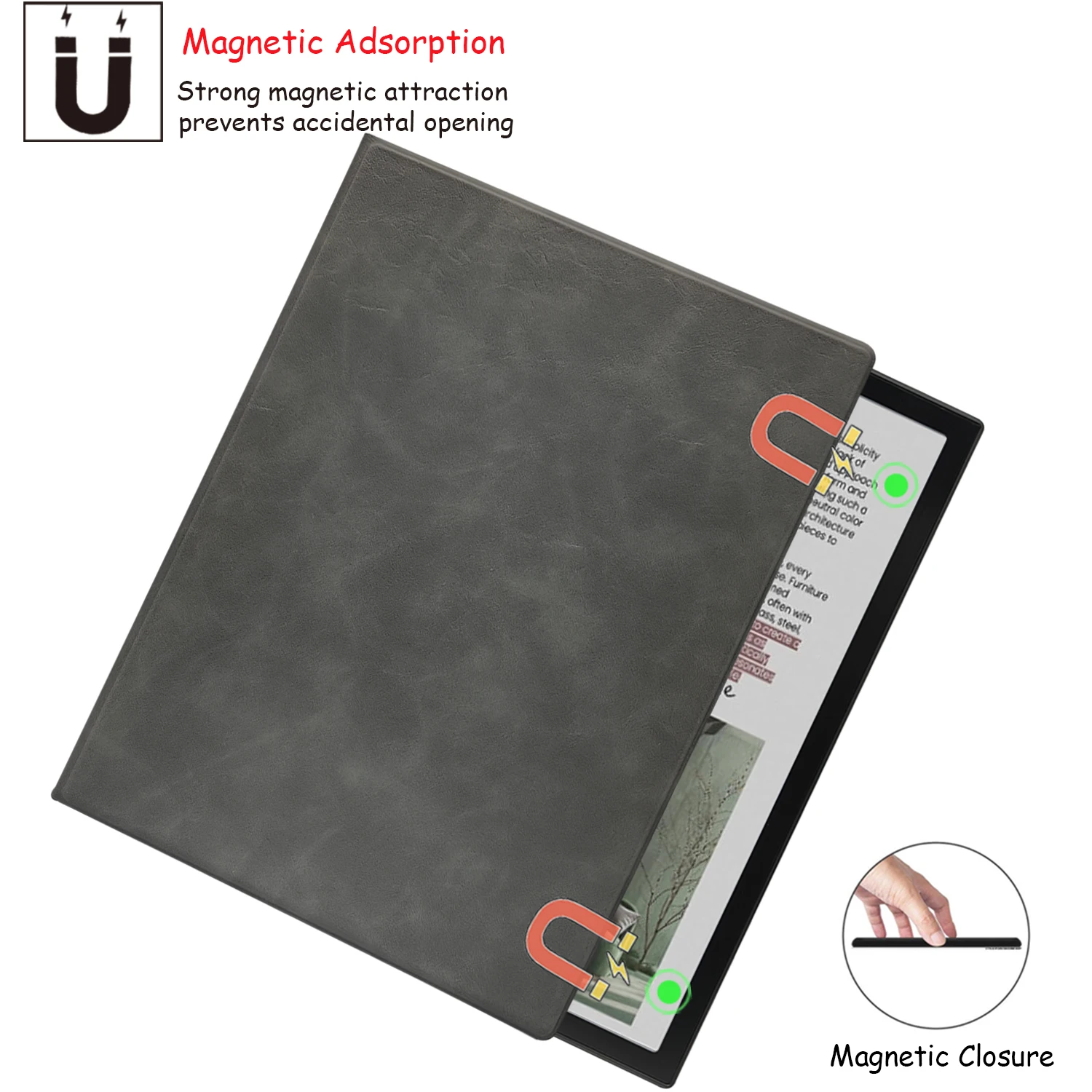 Magnetyczne etui z podstawką do czytnika Onyx Boox Note Air 5 C/Note Air 4 C (wydane w 2025/2024) Ultracienkie, lekkie etui - automatyczne usypianie/wybudzanie — zdjęcie produktu 5