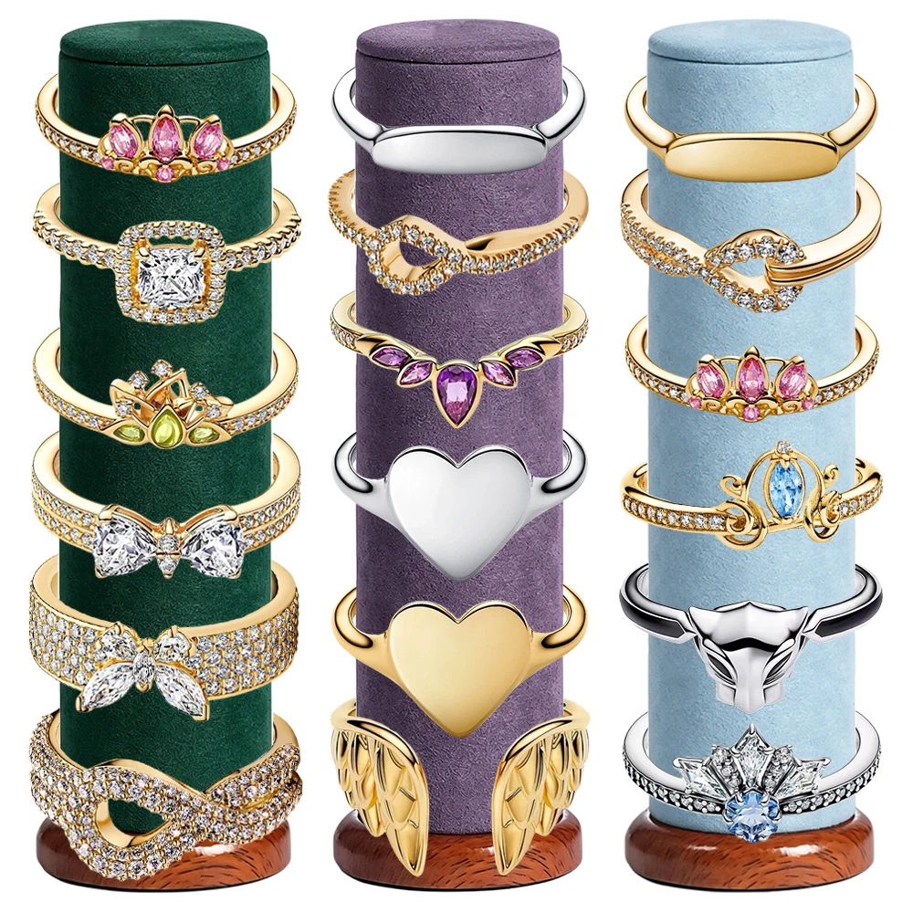 2026 New 925 Silver Fashion Eternal Chakra Love Heart Butterfly Shining Moon Ring Festival Exquisite DIY Charm Jewelry Gift