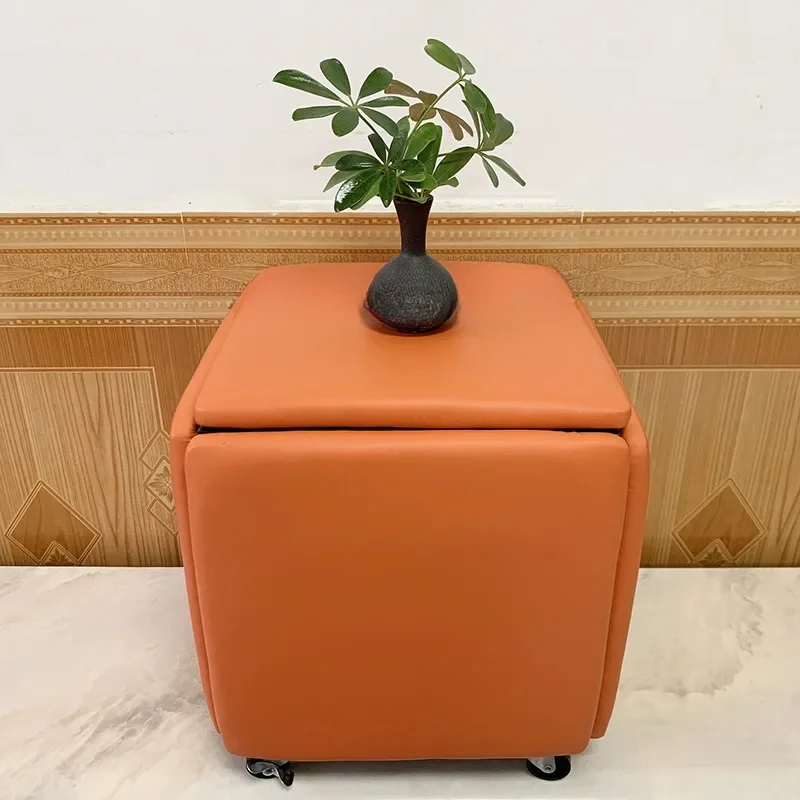 Modern New Design Nesting Folding Sofa Chairs 5 in 1 Sofa Stool Hidden Seats Foldable Ottoman Stools with Metal Legs Cube Chair