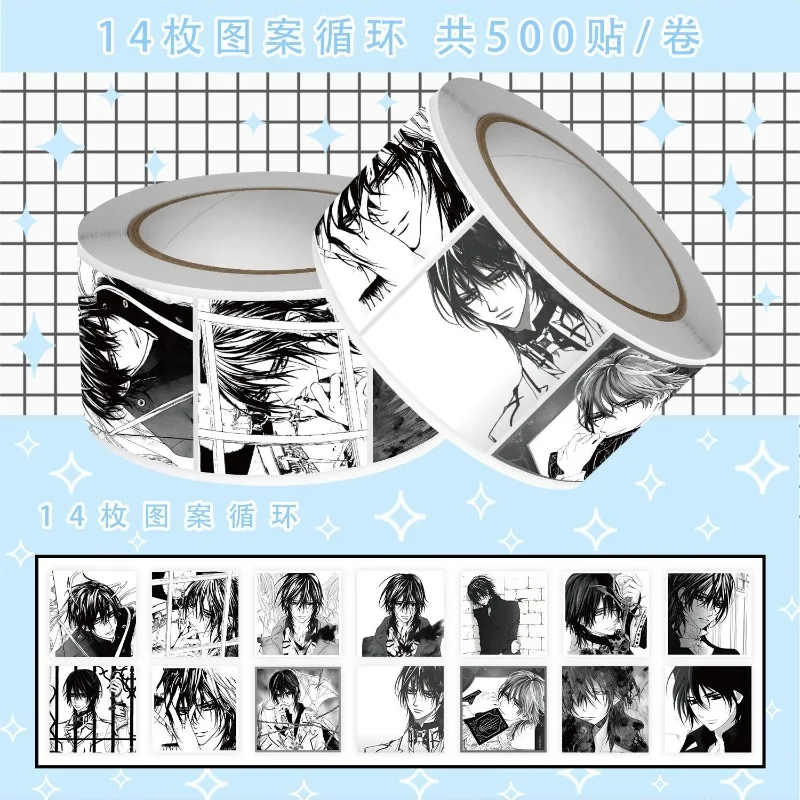 Vampire Knight Kaname Kuran500 PCS Roll Paste High Color Value Animation Cartoon Printing Mobile Phone Shell Desktop Decoration view 6