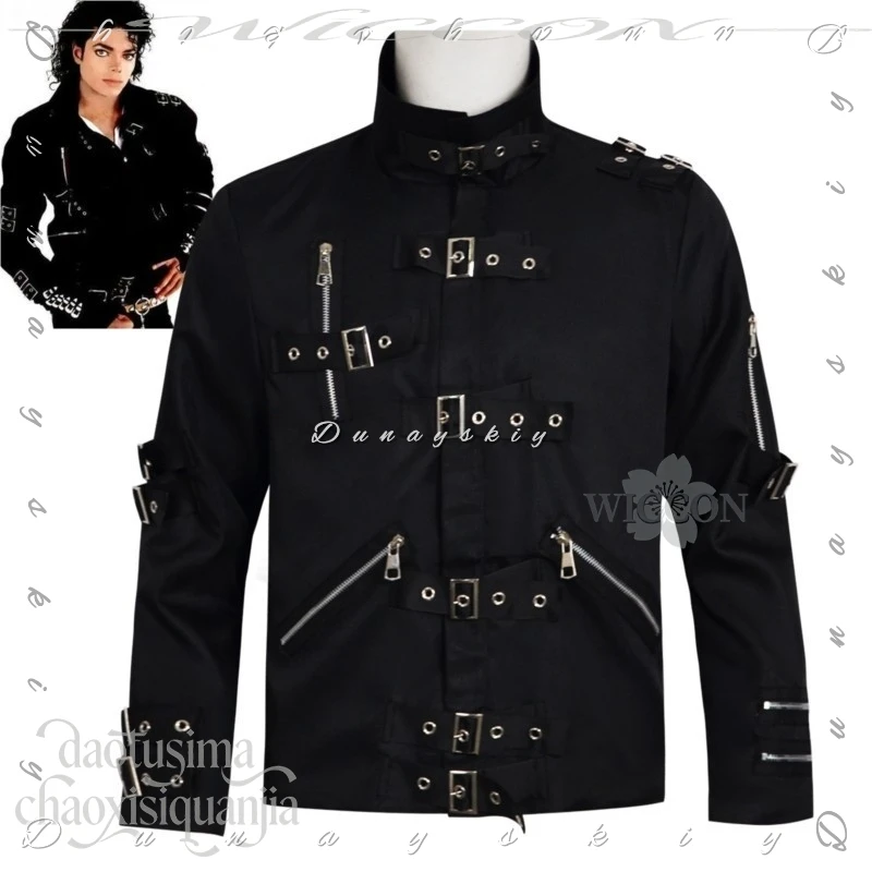 Michael Jackson Cosplay Music Bad Costume Stage Punk Jacket Heavy Metal Performance Outfit MJ Abstract Joint Moving Prop Gifts - view 6