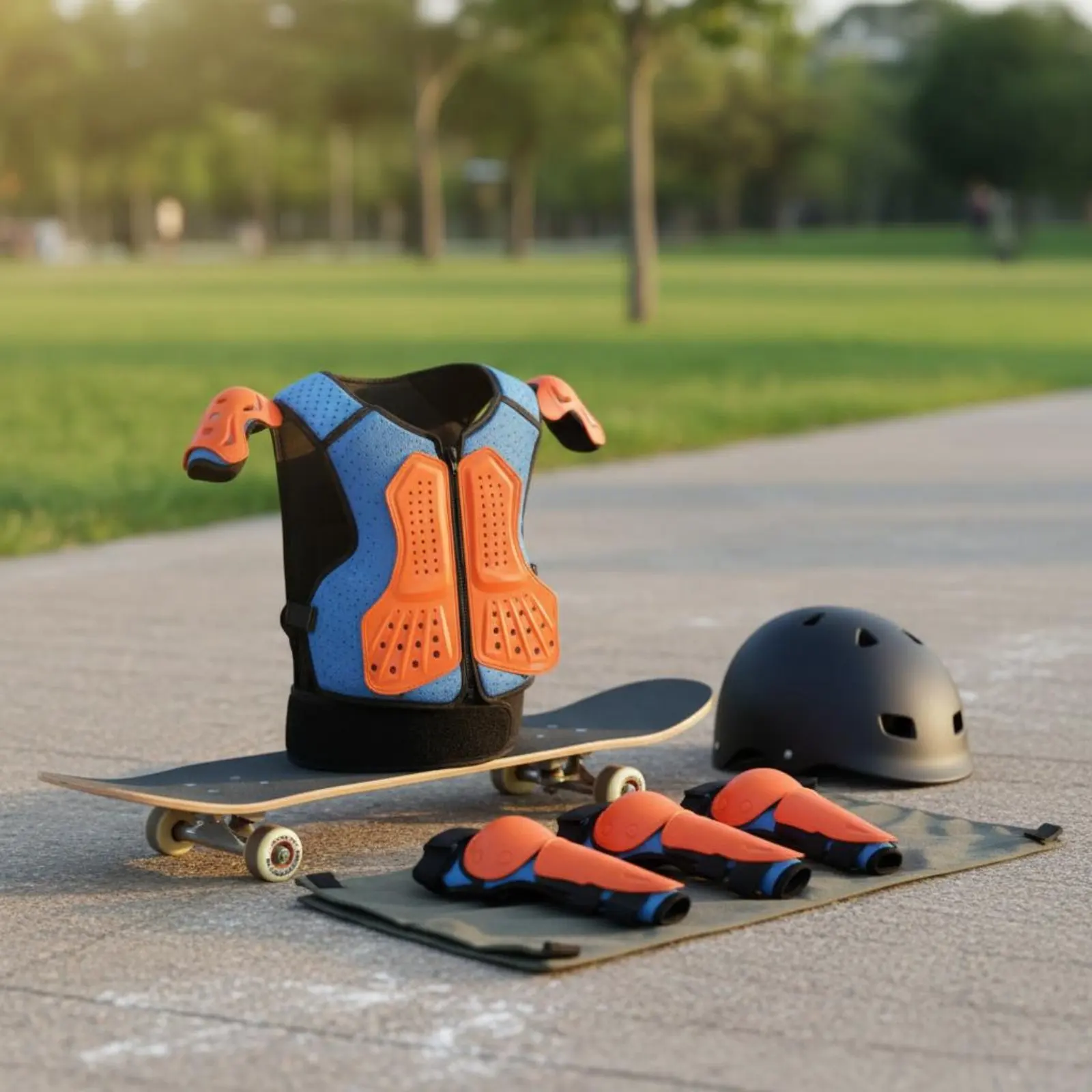 Kids Set Shock-Absorbing Kids Cycling Protective Gear Vest Children's Motocross Chest Protector Hard Shell Protection